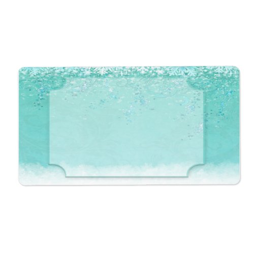 Frost Frozen Aqua Winter Name or Package Stickers