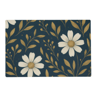 Frost & Gold Daisies Laminated Placemat