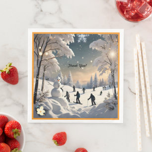 "Frost-Kissed Moments" Paper Dinner Napkins