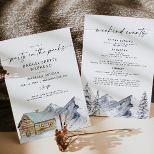 FROST Mountain Ski Cabin Bachelorette Itinerary Invitation