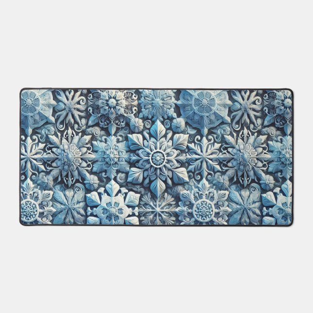 ❄️🌟 Frost Ornamental Pattern Desk Decor ✨🧊 Mat (Front)