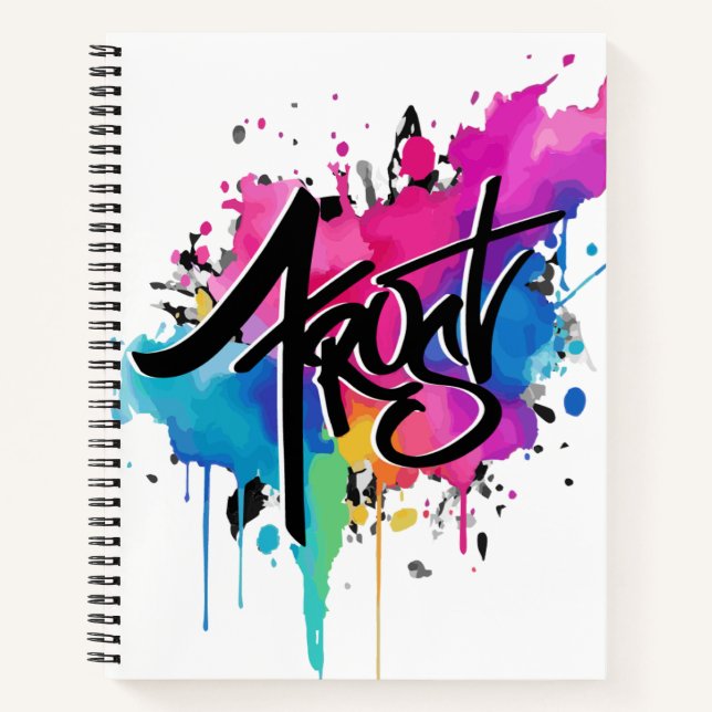 Frost paint splatter notebook (Front)