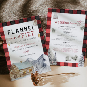 FROST Red Flannel & Fizz Winter Bachelorette Invit Invitation