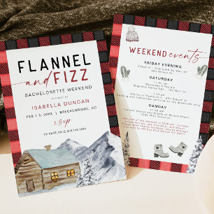 FROST Red Flannel & Fizz Winter Bachelorette Invitation