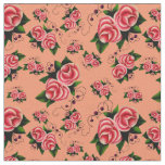 Frost Rosen, Pink rose, folk rose 3 pastel orange Fabric