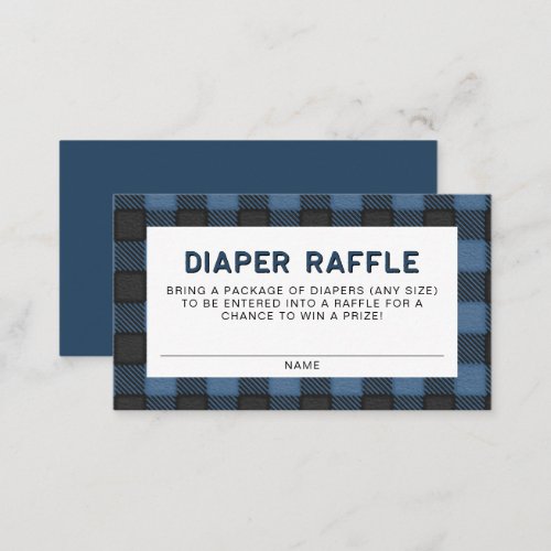 FROST Rustic Blue Flannel Diaper Raffle Card