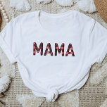 FROST Rustic Lumberjack Red Flannel Mama  T-Shirt<br><div class="desc">This t shirt features rustic watercolor flannel spelling out the word,  "mama". This mom shirt is the perfect gift for your favorite expecting mama or works as a great pregnancy announcement idea.</div>