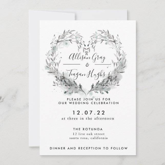 Frost Wedding Invitation  (Front)