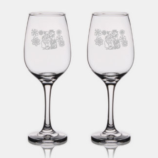 Frost wedding love wine glass