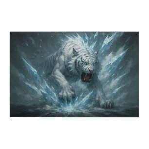 Frost White Tiger – Emperor of the Frozen Realm – Acrylic Print