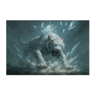Frost White Tiger – Emperor of the Frozen Realm – Acrylic Print