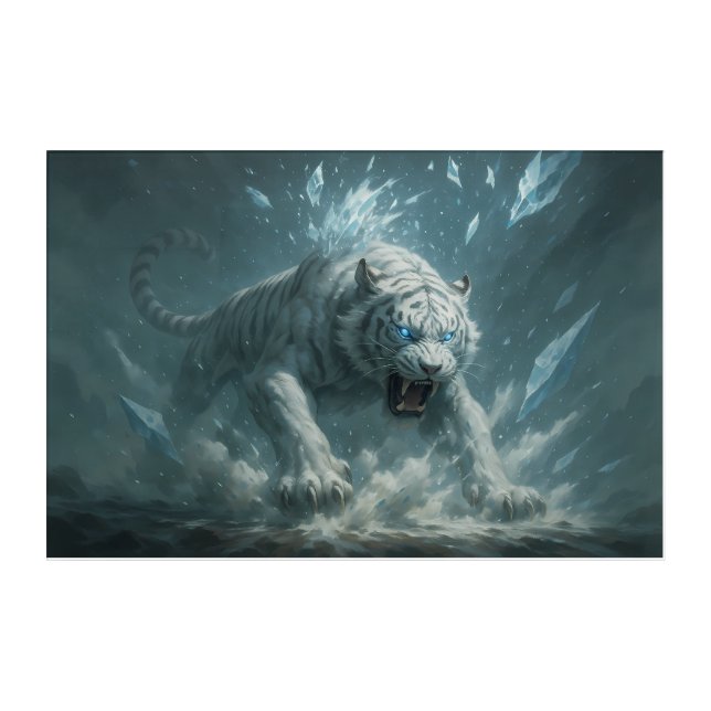 Frost White Tiger – Emperor of the Frozen Realm –  Acrylic Print (Front)