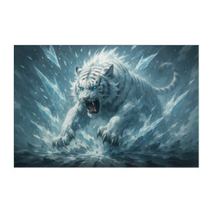 Frost White Tiger – Emperor of the Frozen Realm – Acrylic Print