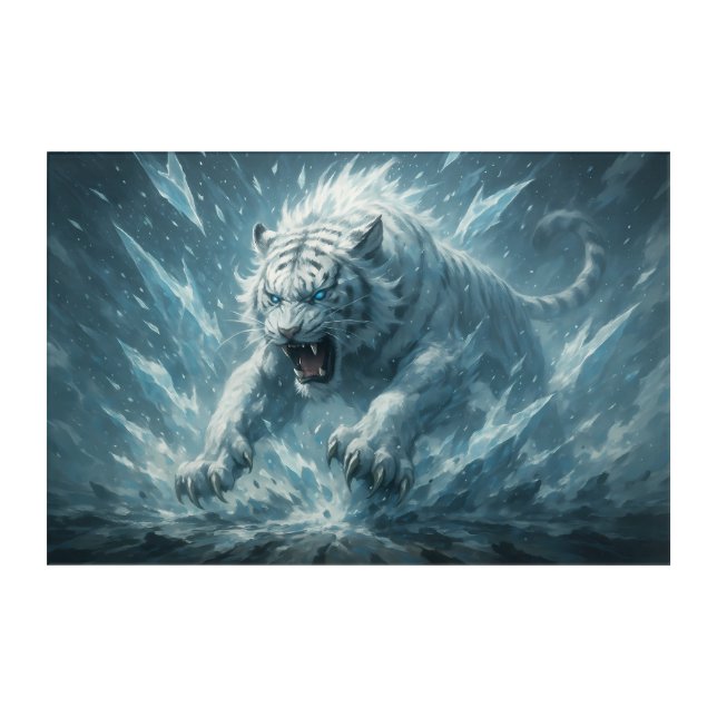 Frost White Tiger – Emperor of the Frozen Realm –  Acrylic Print (Front)