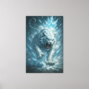 Frost White Tiger – Emperor of the Frozen Realm – Canvas Print