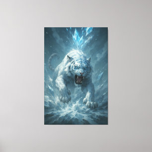 Frost White Tiger – Emperor of the Frozen Realm – Canvas Print