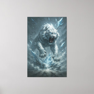Frost White Tiger – Emperor of the Frozen Realm – Canvas Print