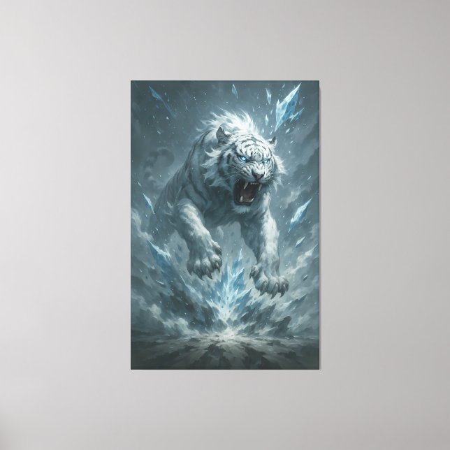 Frost White Tiger – Emperor of the Frozen Realm –  Canvas Print (Front)