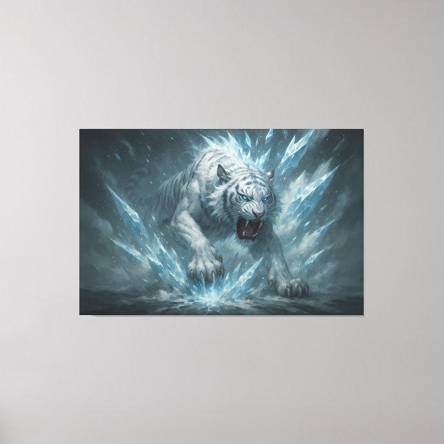 Frost White Tiger – Emperor of the Frozen Realm –  Canvas Print (Front)
