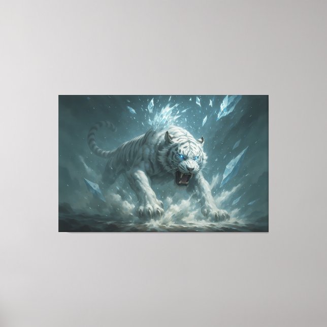 Frost White Tiger – Emperor of the Frozen Realm –  Canvas Print (Front)