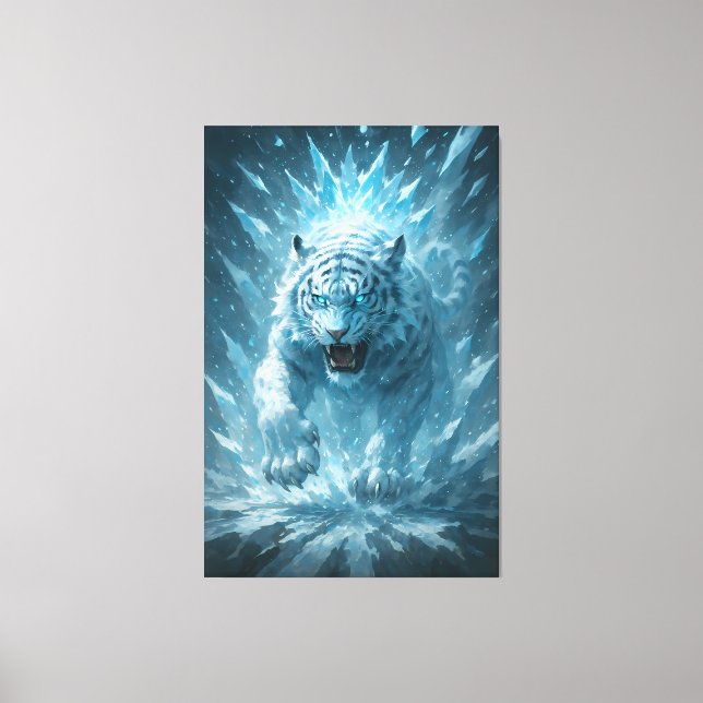 Frost White Tiger – Emperor of the Frozen Realm –  Canvas Print (Front)