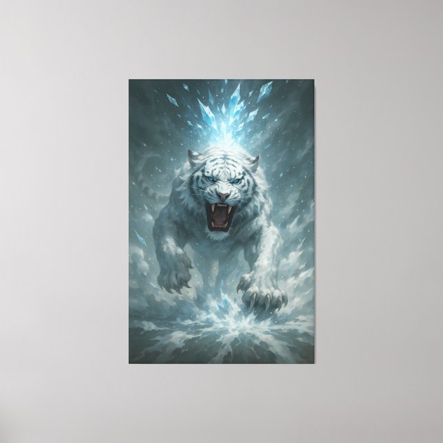 Frost White Tiger – Emperor of the Frozen Realm –  Canvas Print (Front)