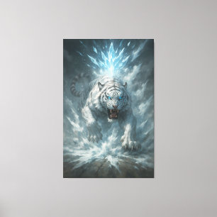 Frost White Tiger – Emperor of the Frozen Realm – Canvas Print