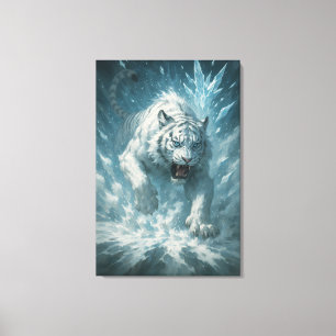 Frost White Tiger – Emperor of the Frozen Realm – Canvas Print