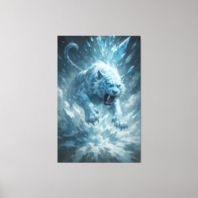 Frost White Tiger – Emperor of the Frozen Realm –  Canvas Print (Front)