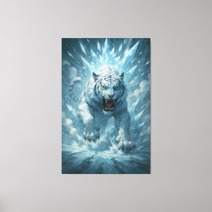 Frost White Tiger – Emperor of the Frozen Realm – Canvas Print