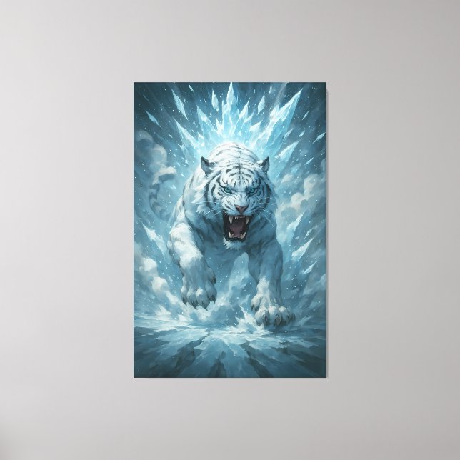 Frost White Tiger – Emperor of the Frozen Realm –  Canvas Print (Front)