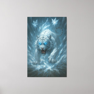 Frost White Tiger – Emperor of the Frozen Realm – Canvas Print