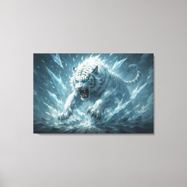 Frost White Tiger – Emperor of the Frozen Realm –  Canvas Print (Front)