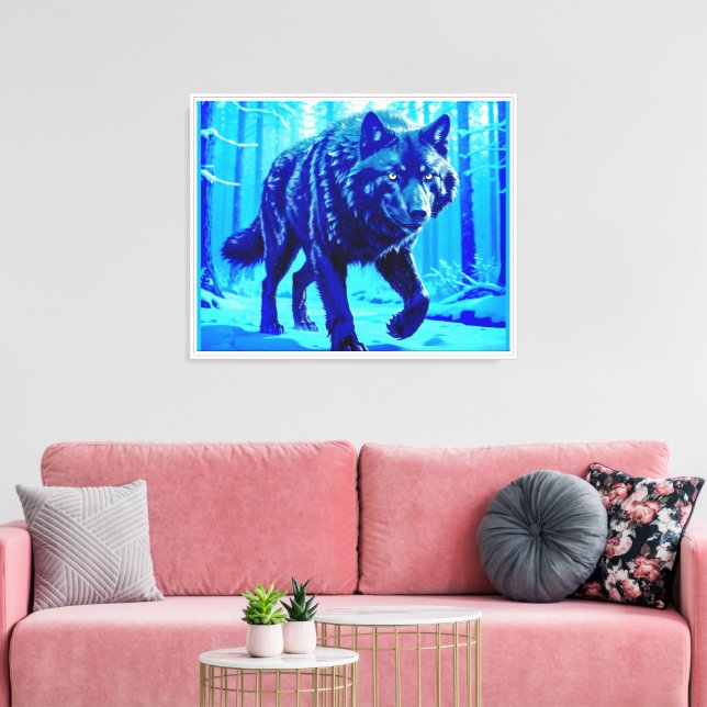 Frost Wolf Canvas Print (Insitu(LivingRoom))