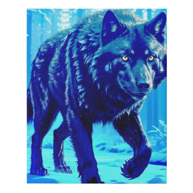 Frost Wolf Faux Canvas Print (Front)