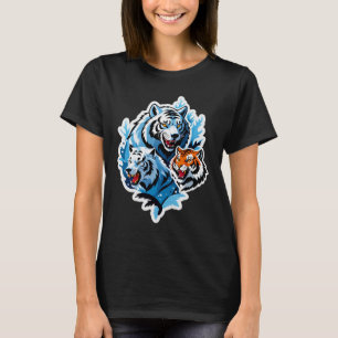 Frost Wolf & Tiger – Ice and Power T-Shirt