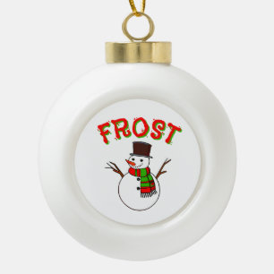 Frost Word Christmas Ornament - Ceramic Ball Decor