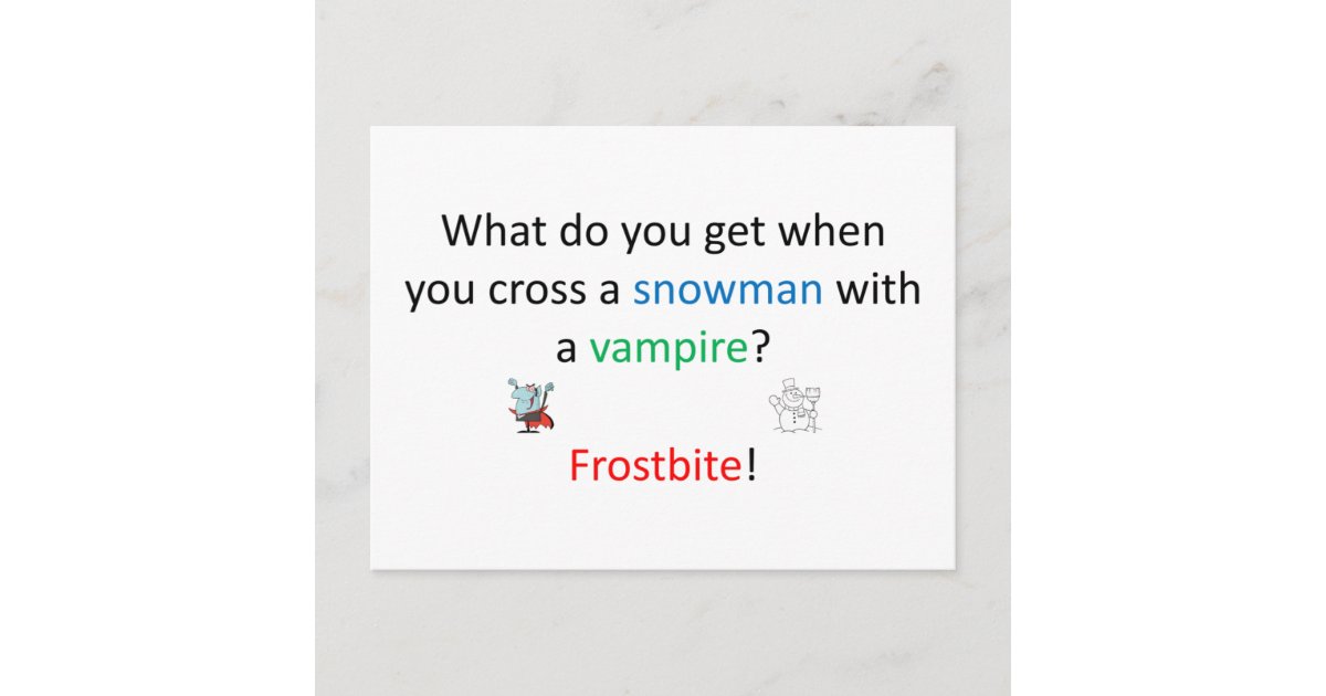 Frostbite Joke Postcard Zazzle