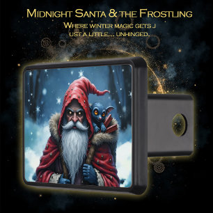 Frostbite Santa & His Mischief Elf. Hitch Cover