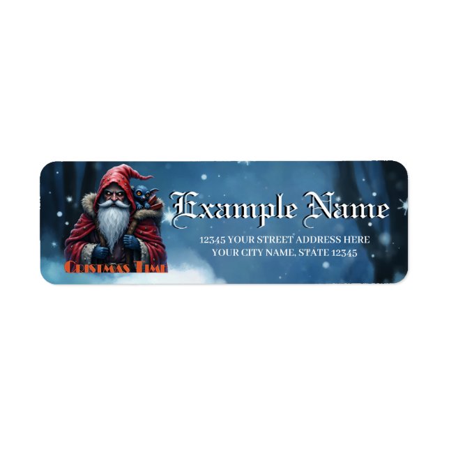 Frostbite Santa & His Mischief Elf. Label (Front)