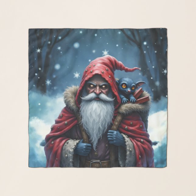 Frostbite Santa & His Mischief Elf. Scarf (Front)
