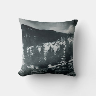 Frostbitten Winter Mountains Throw Pillow
