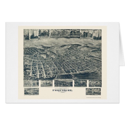 Frostburg, MD Panoramic Map - 1905 Cards (Front Horizontal)