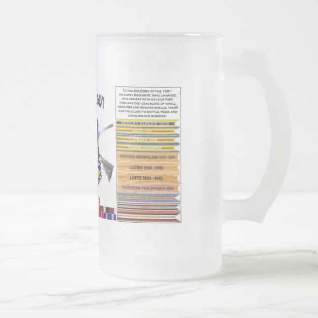 Frosted 108th Infantry Regiment Beer Stein  (Right)