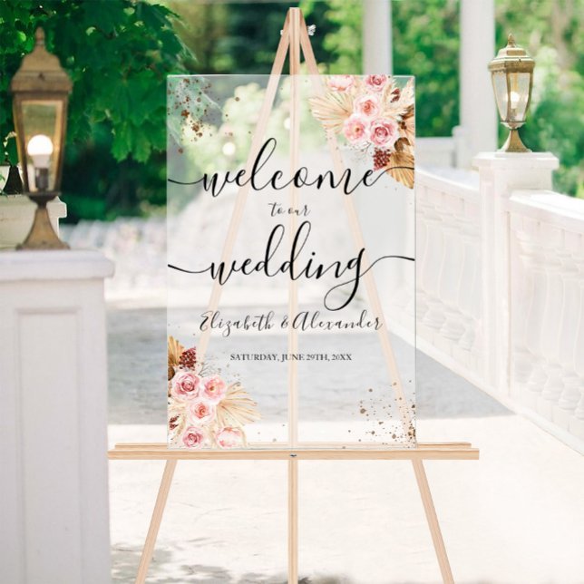 Frosted Acrylic Wedding Welcome Sign | Boho (Creator Uploaded)