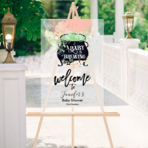 Frosted Acrylic Welcome Sign Halloween Baby Shower