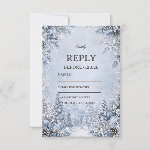 Frosted Alpine Forest RSVP Card