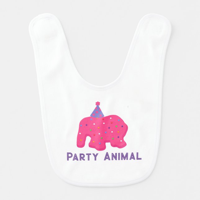 Frosted Animal Cookie Birthday Party Animal Bib (Front)