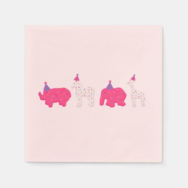 Frosted Animal Cookie Birthday Party Napkin (Front)