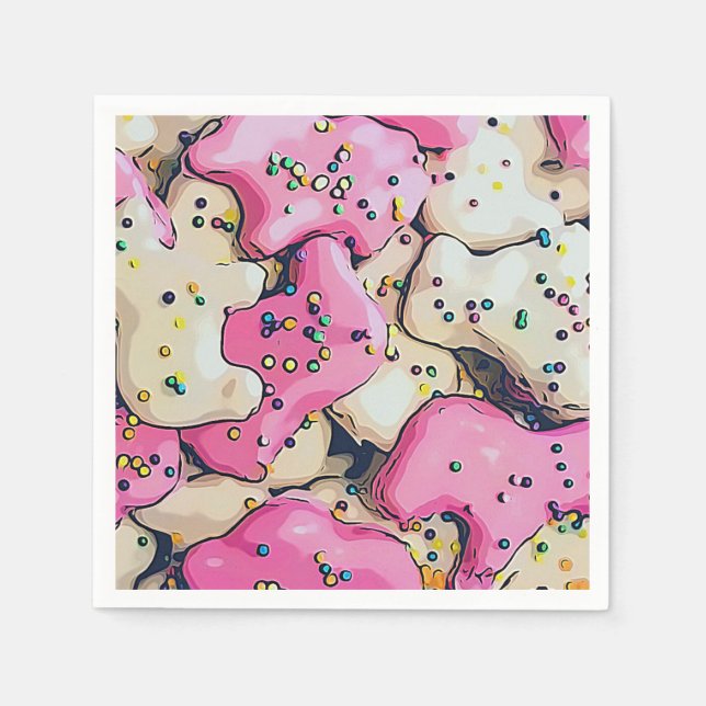 Frosted Animal Cookie Pattern Napkins (Front)
